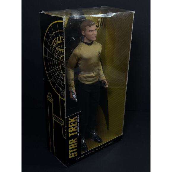 Barbie Collector Star Trek 50th Anniversary Capt Kirk Black Label Boxed Shatner - Picture 2 of 6